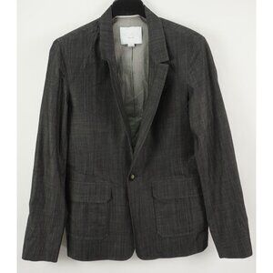 Adam Lippes Men's‎ 40R Dark Gray Lightweight Chambray Unsturctured Notch Blazer